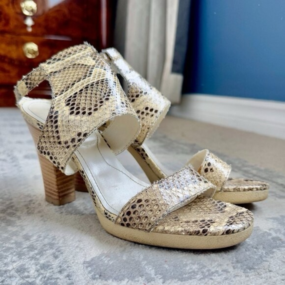 Tod s Snakeskin Heeled Sandals